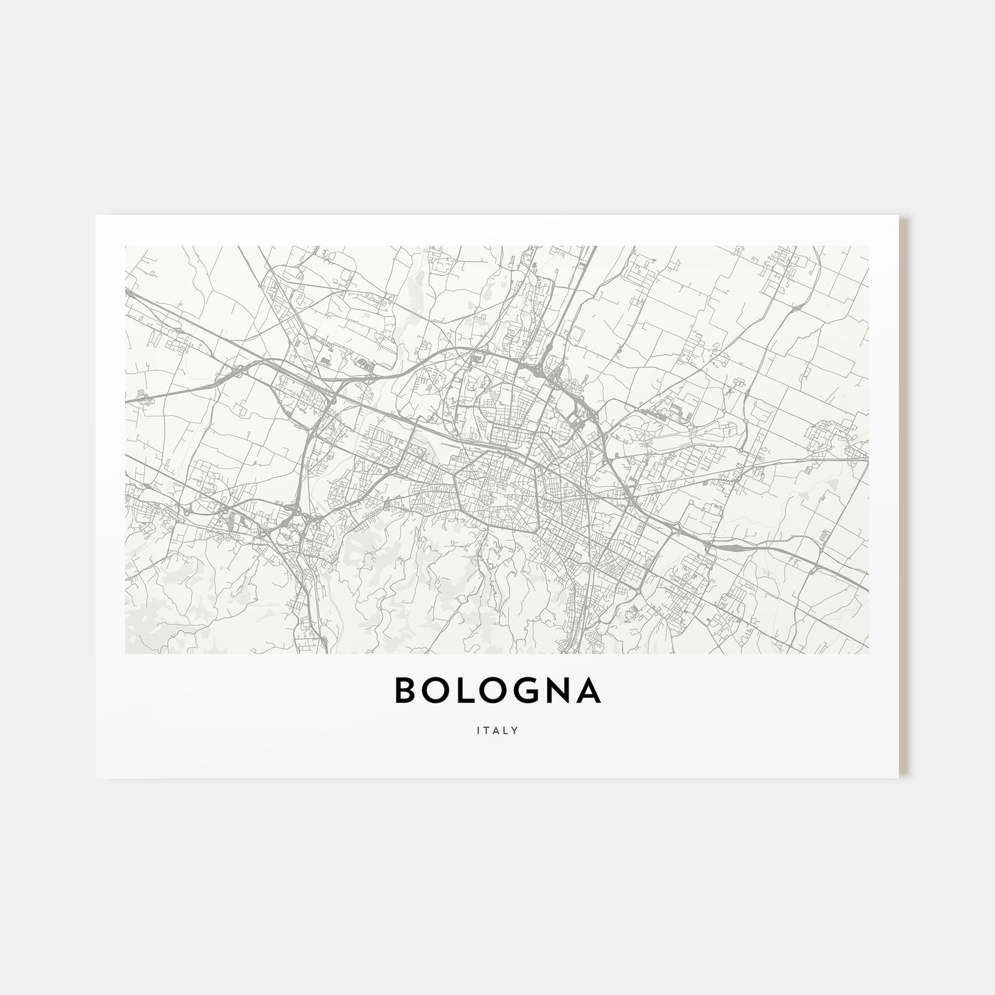 Bologna Map Landscape Poster