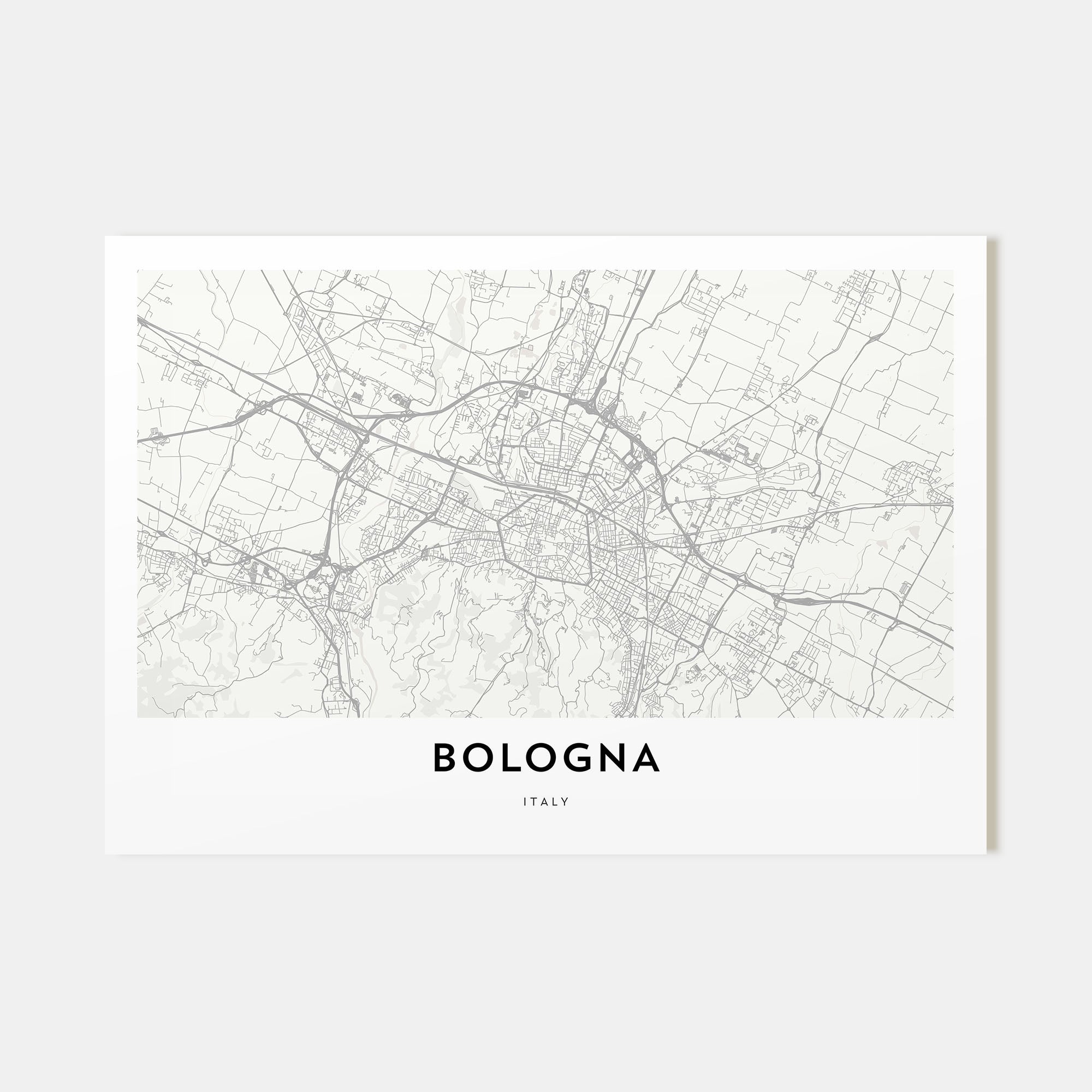 Bologna Map Landscape Poster