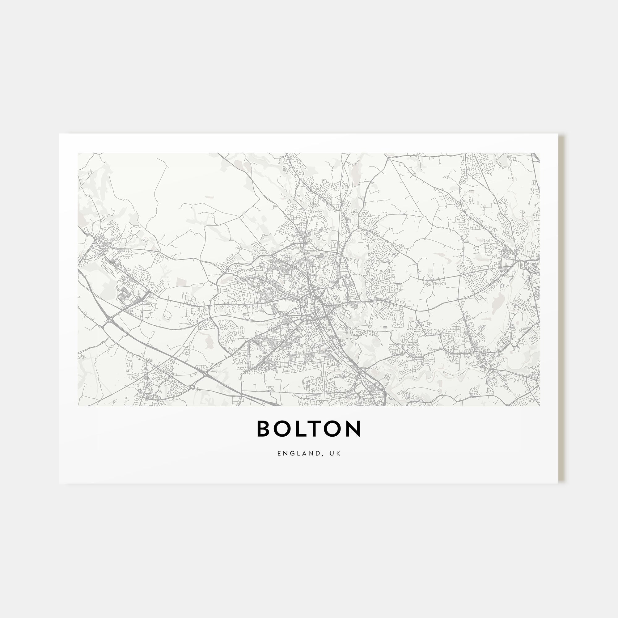 Bolton Map Landscape Poster