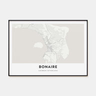 Bonaire Map Landscape Poster