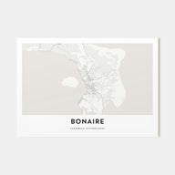 Bonaire Map Landscape Poster