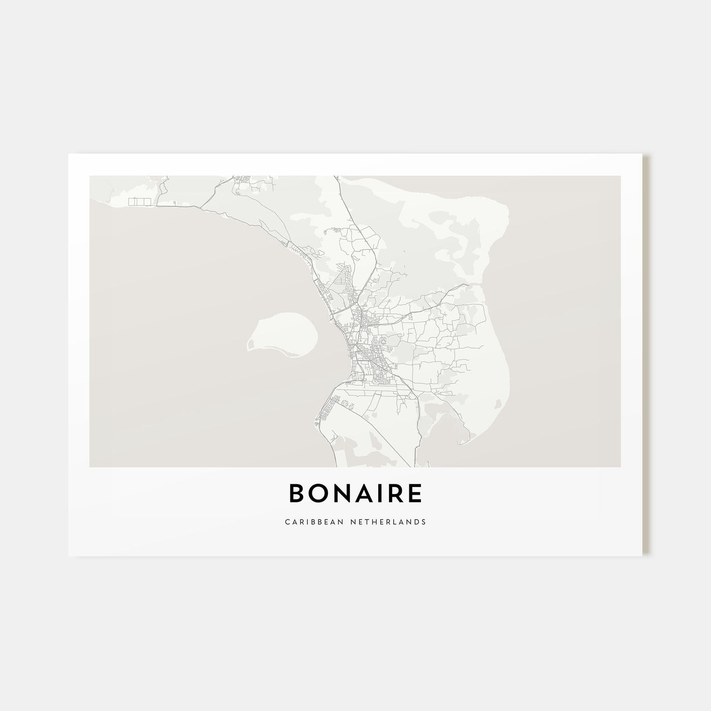Bonaire Map Landscape Poster