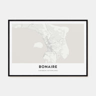 Bonaire Map Landscape Poster