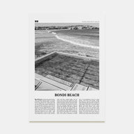 Bondi Beach Travel B&W No 1 Poster