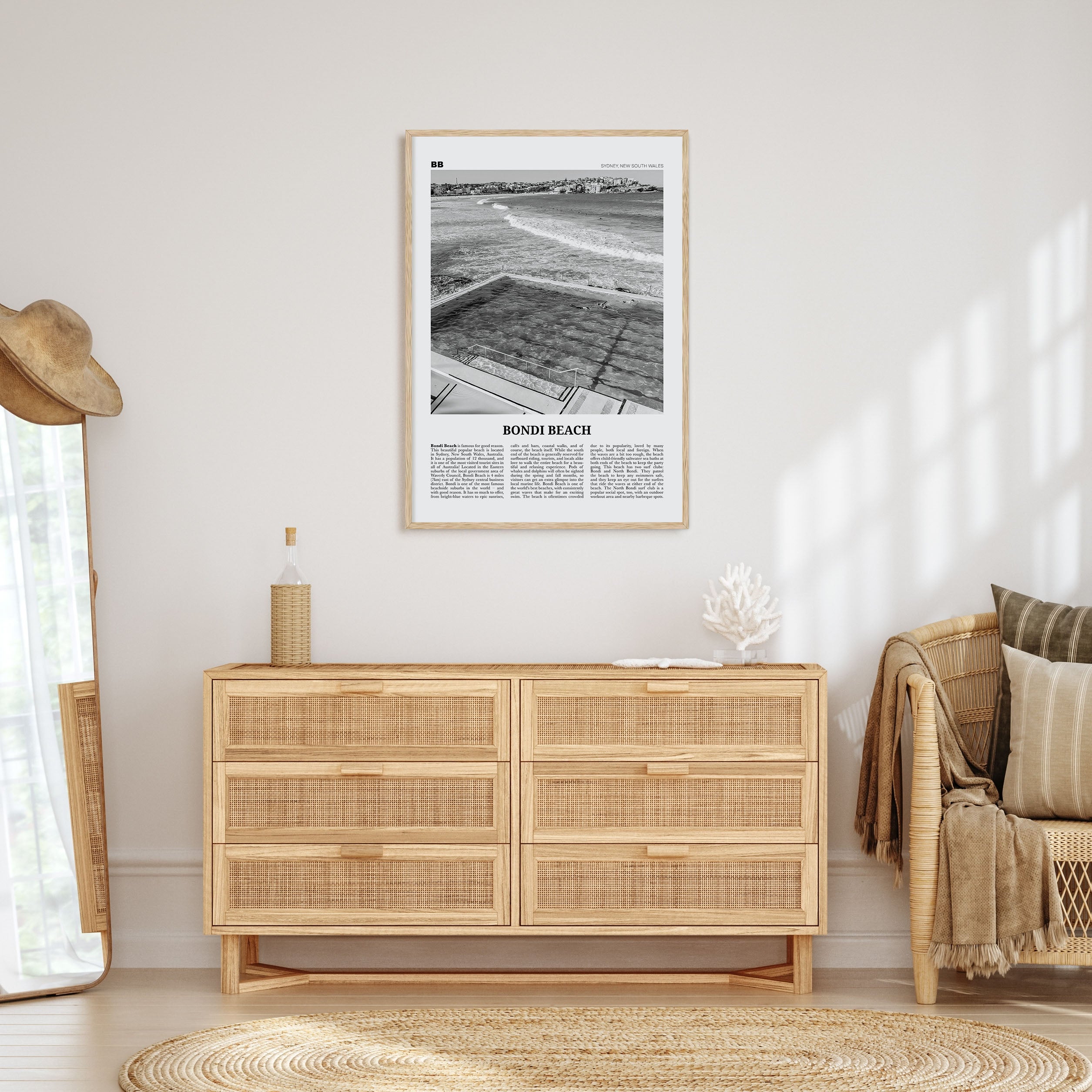 Bondi Beach Travel B&W No 1 Poster