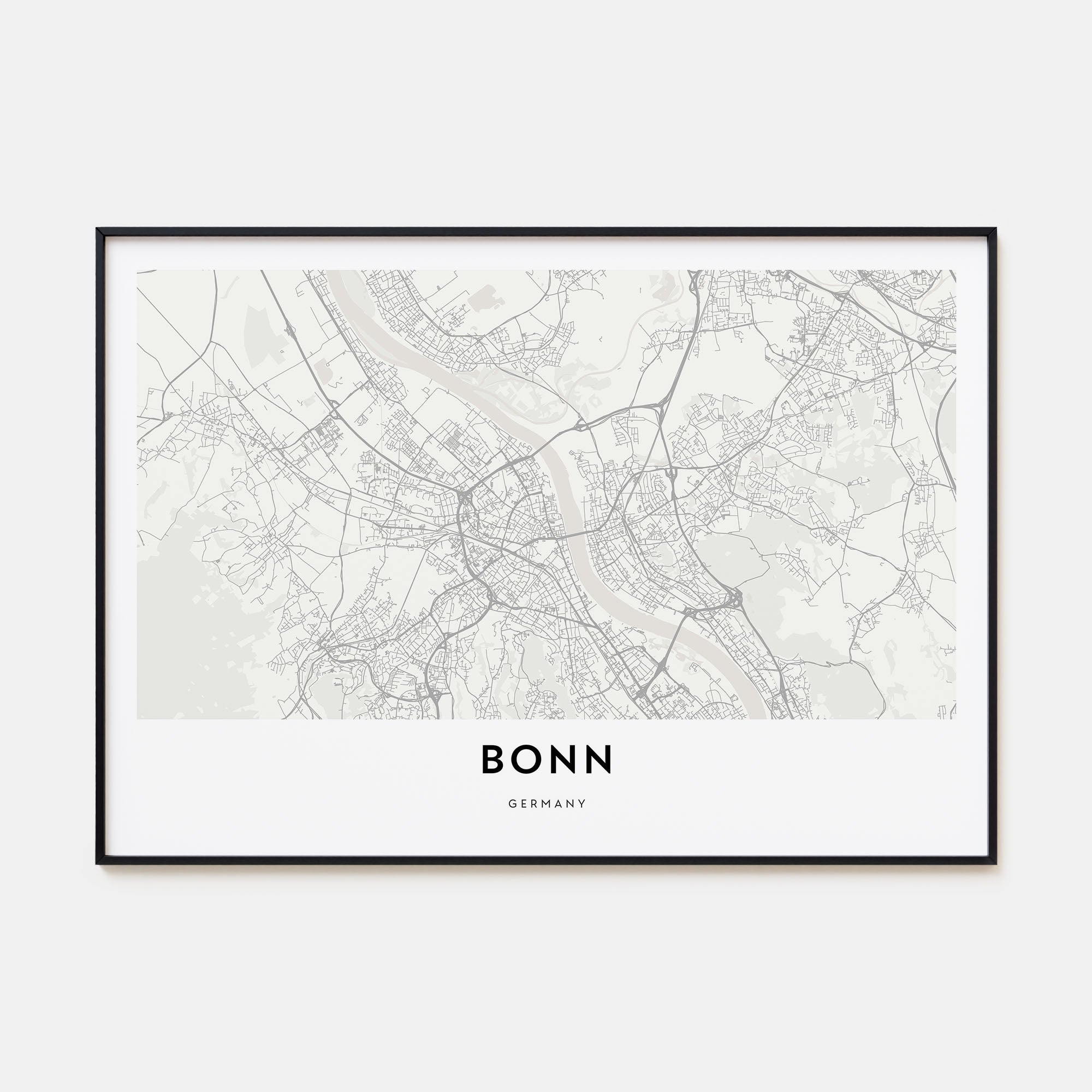Bonn Map Landscape Poster