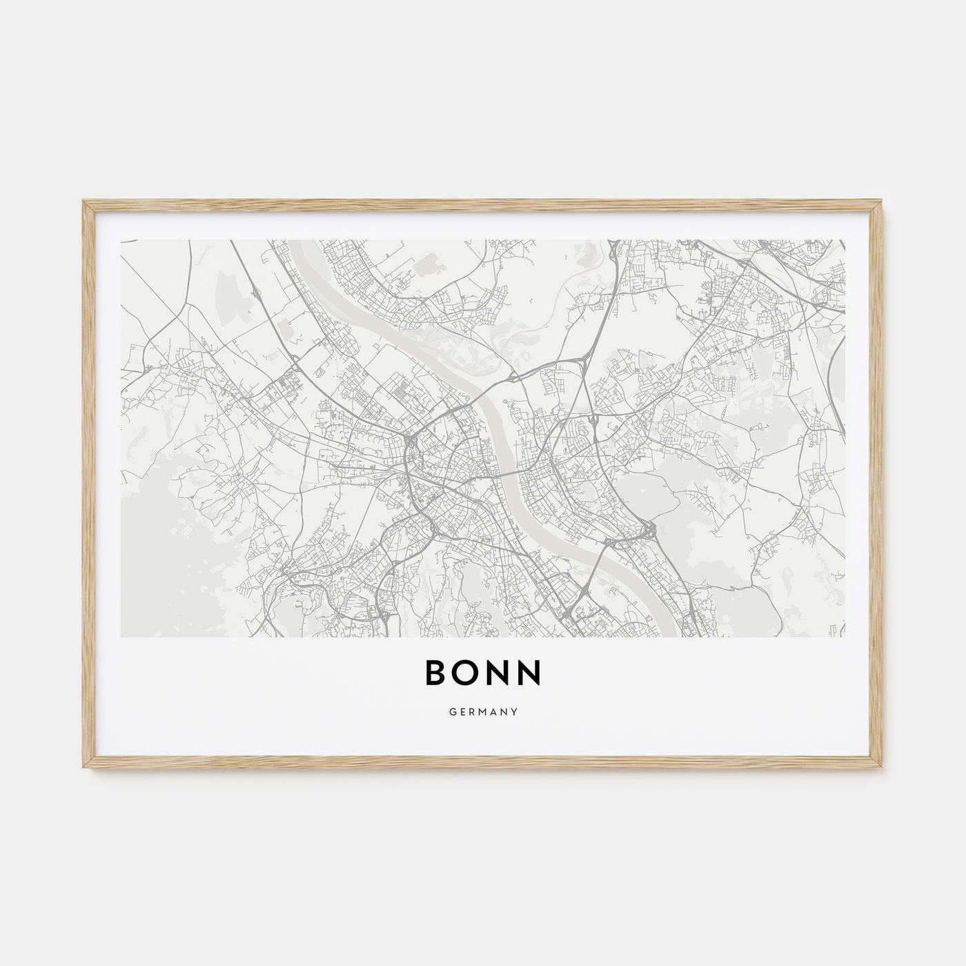 Bonn Map Landscape Poster
