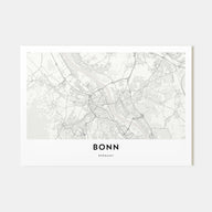 Bonn Map Landscape Poster