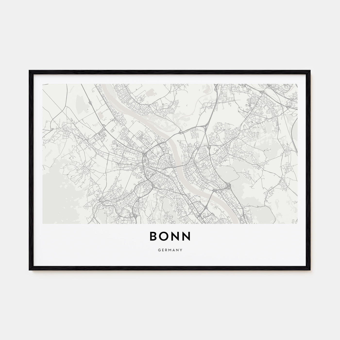 Bonn Map Landscape Poster