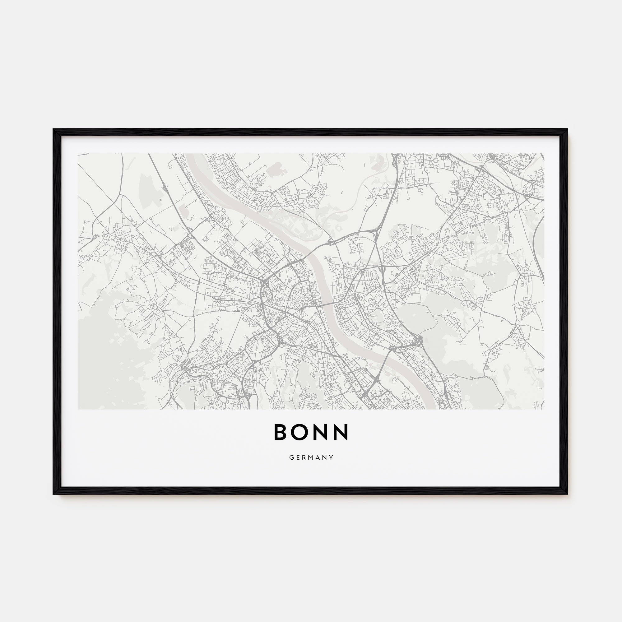 Bonn Map Landscape Poster