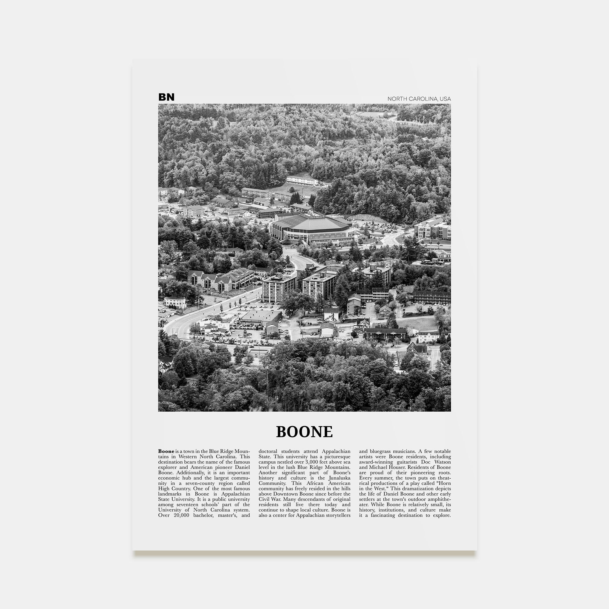 Boone Travel B&W No 1 Poster
