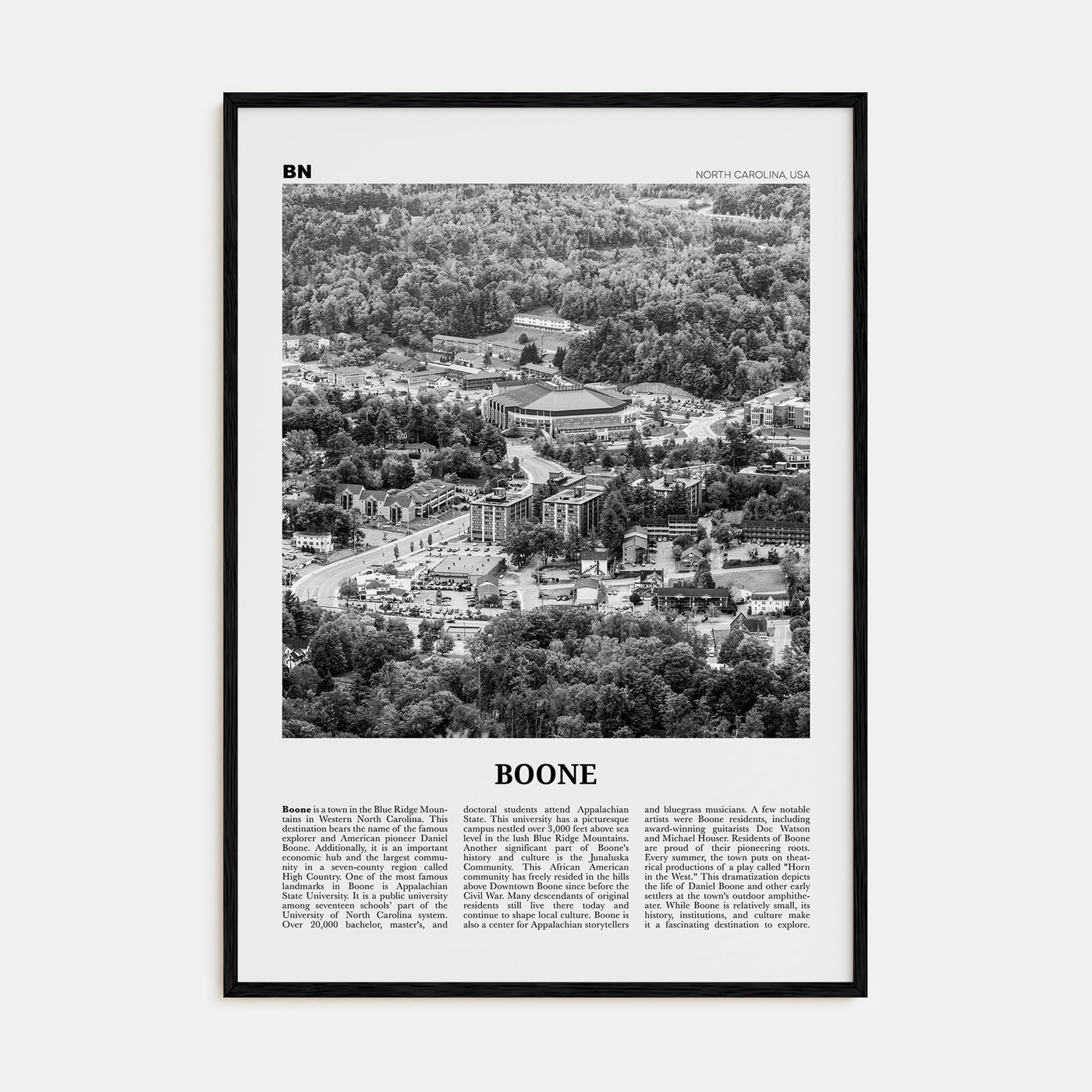 Boone Travel B&W No 1 Poster