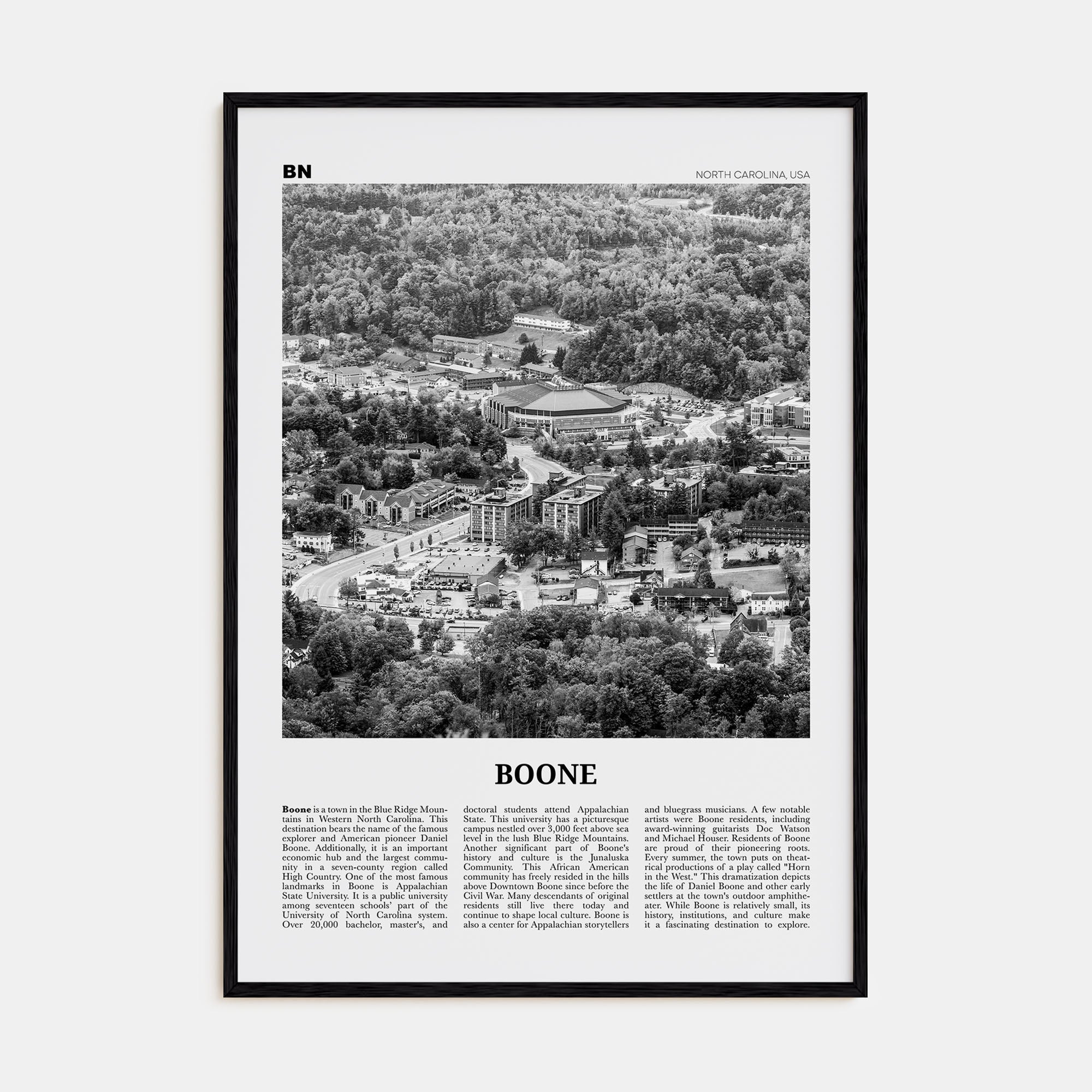 Boone Travel B&W No 1 Poster