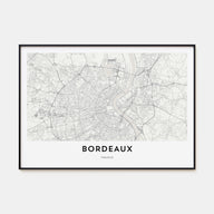 Bordeaux Map Landscape Poster