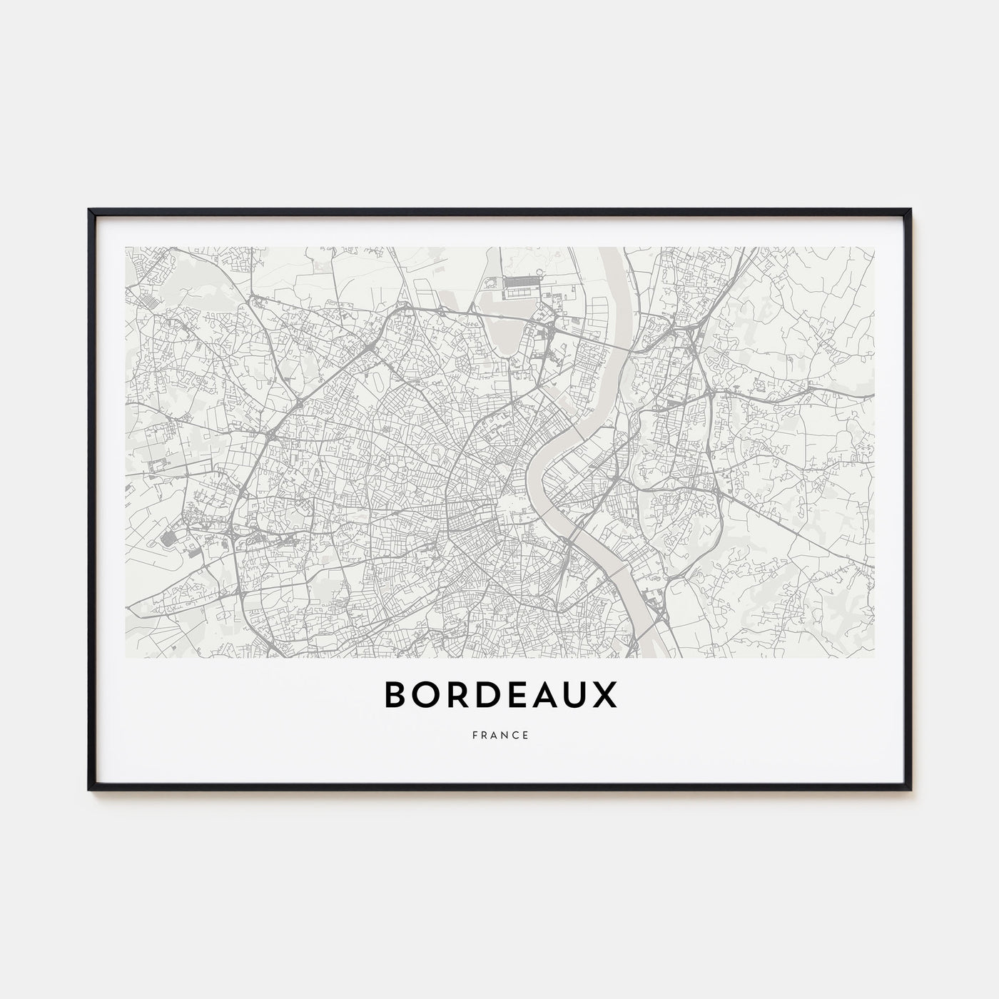 Bordeaux Map Landscape Poster