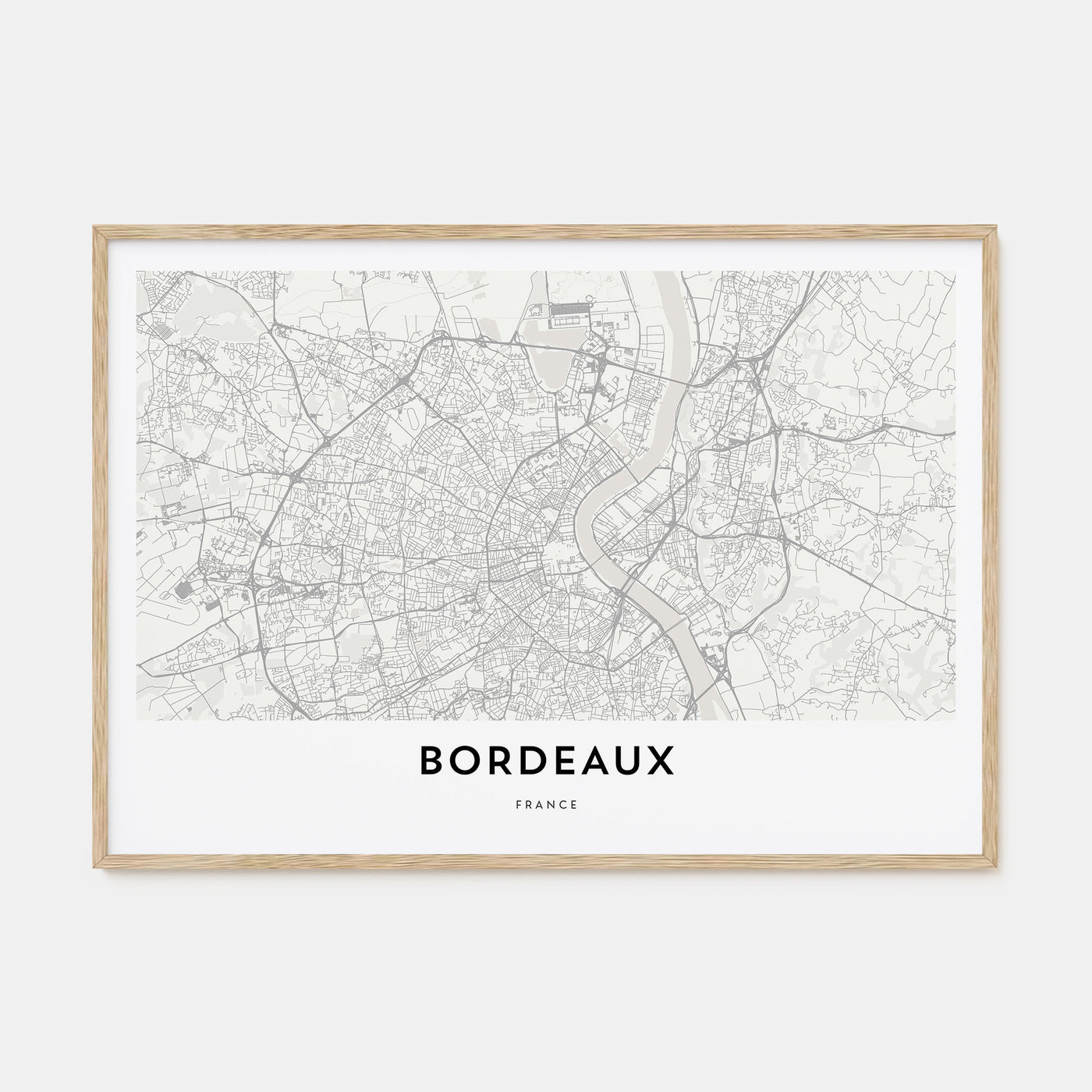 Bordeaux Map Landscape Poster