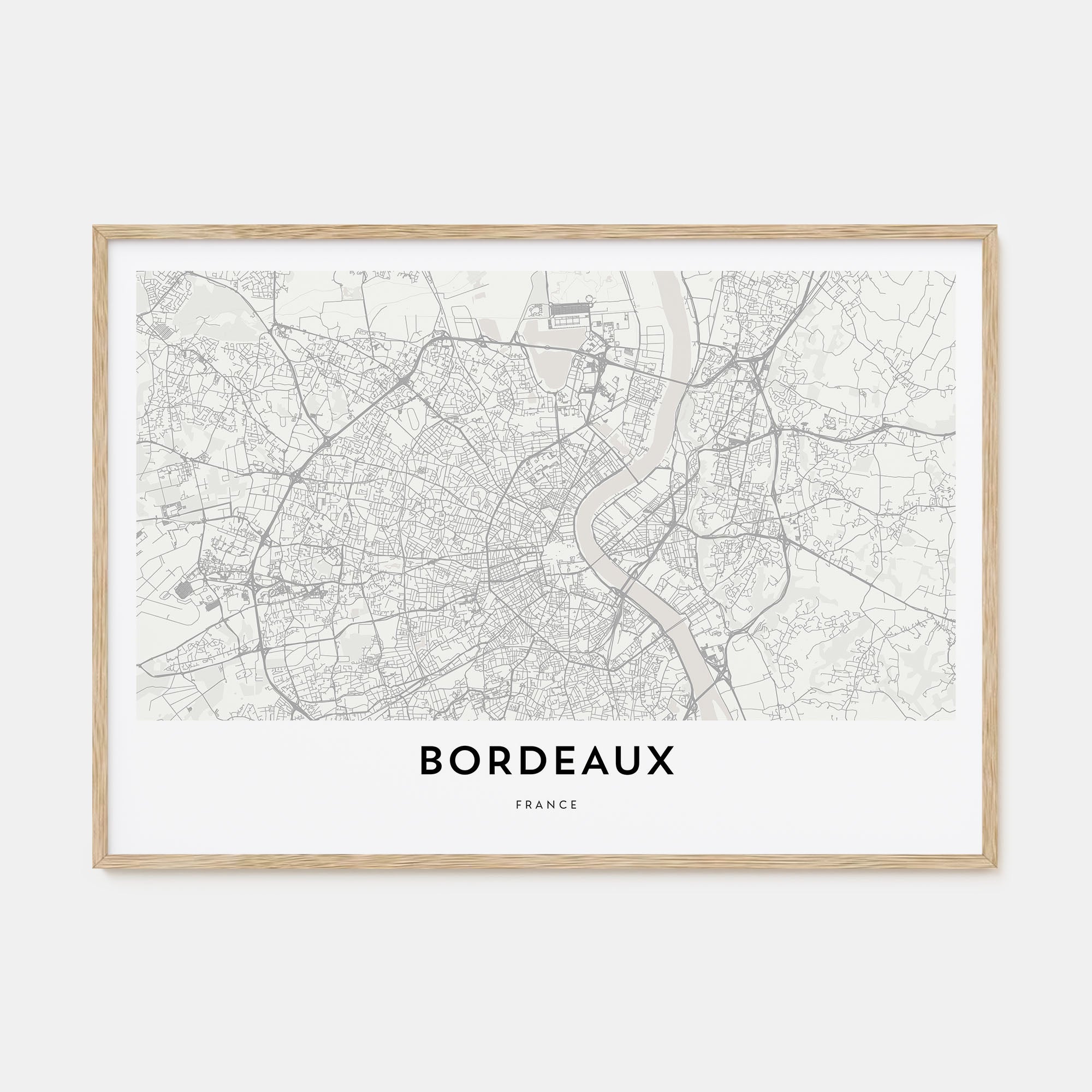 Bordeaux Map Landscape Poster