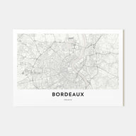 Bordeaux Map Landscape Poster