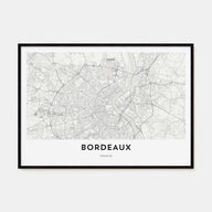 Bordeaux Map Landscape Poster