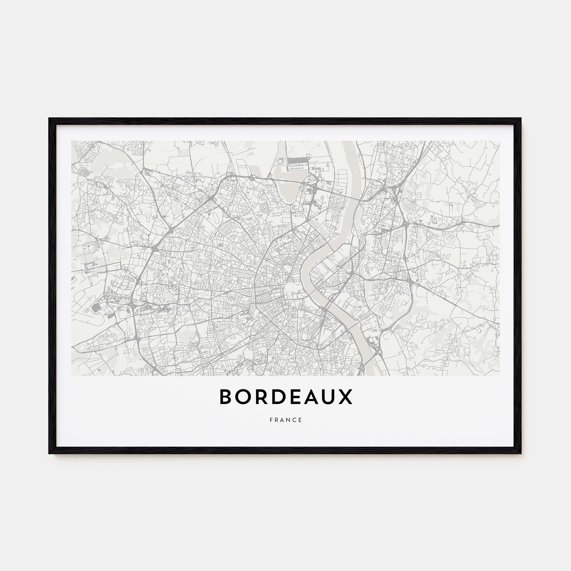 Bordeaux Map Landscape Poster