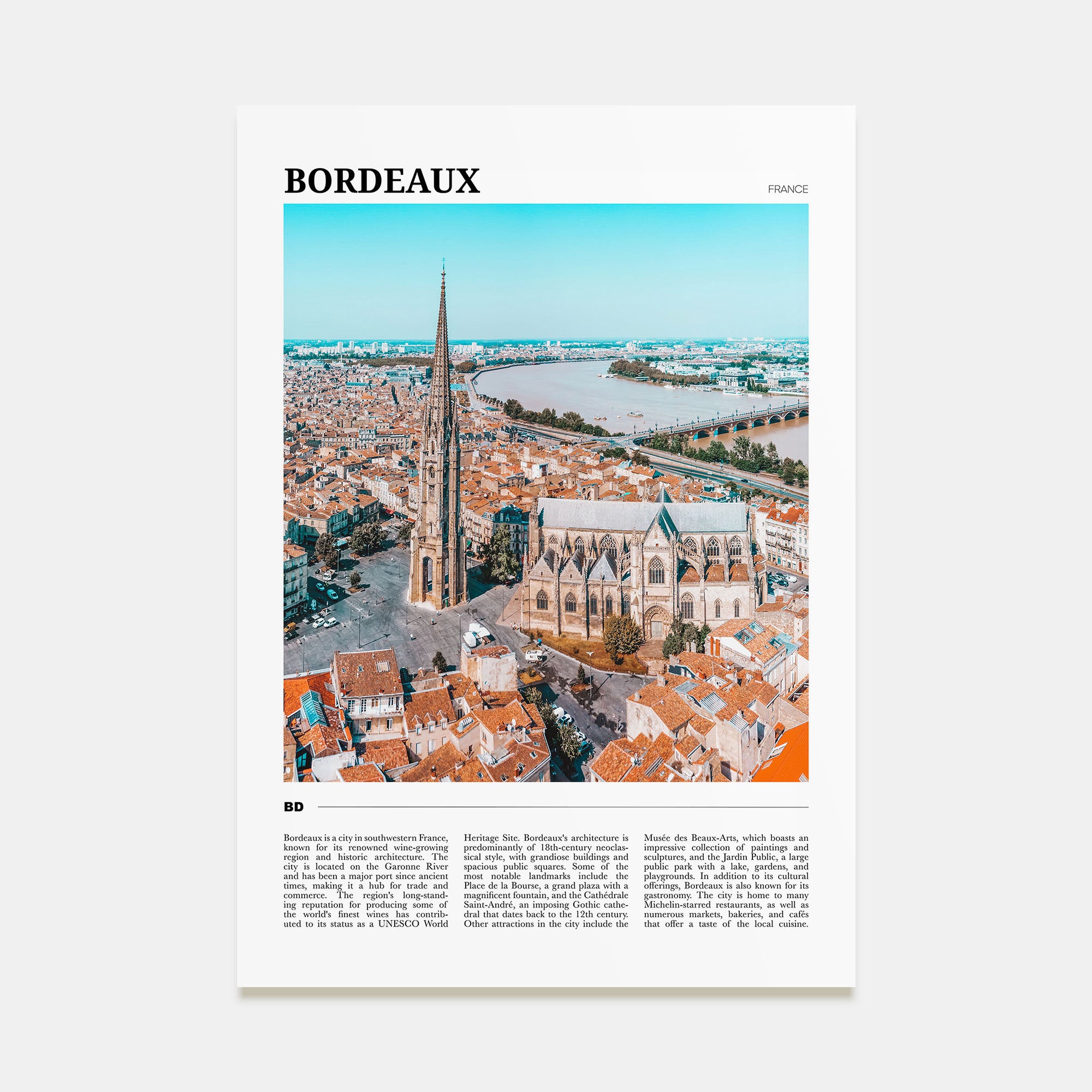 Bordeaux Travel Color Poster