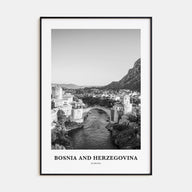 Bosnia and Herzegovina Portrait B&W Poster