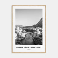 Bosnia and Herzegovina Portrait B&W Poster