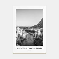 Bosnia and Herzegovina Portrait B&W Poster