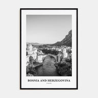 Bosnia and Herzegovina Portrait B&W Poster