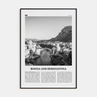 Bosnia and Herzegovina Travel B&W Poster