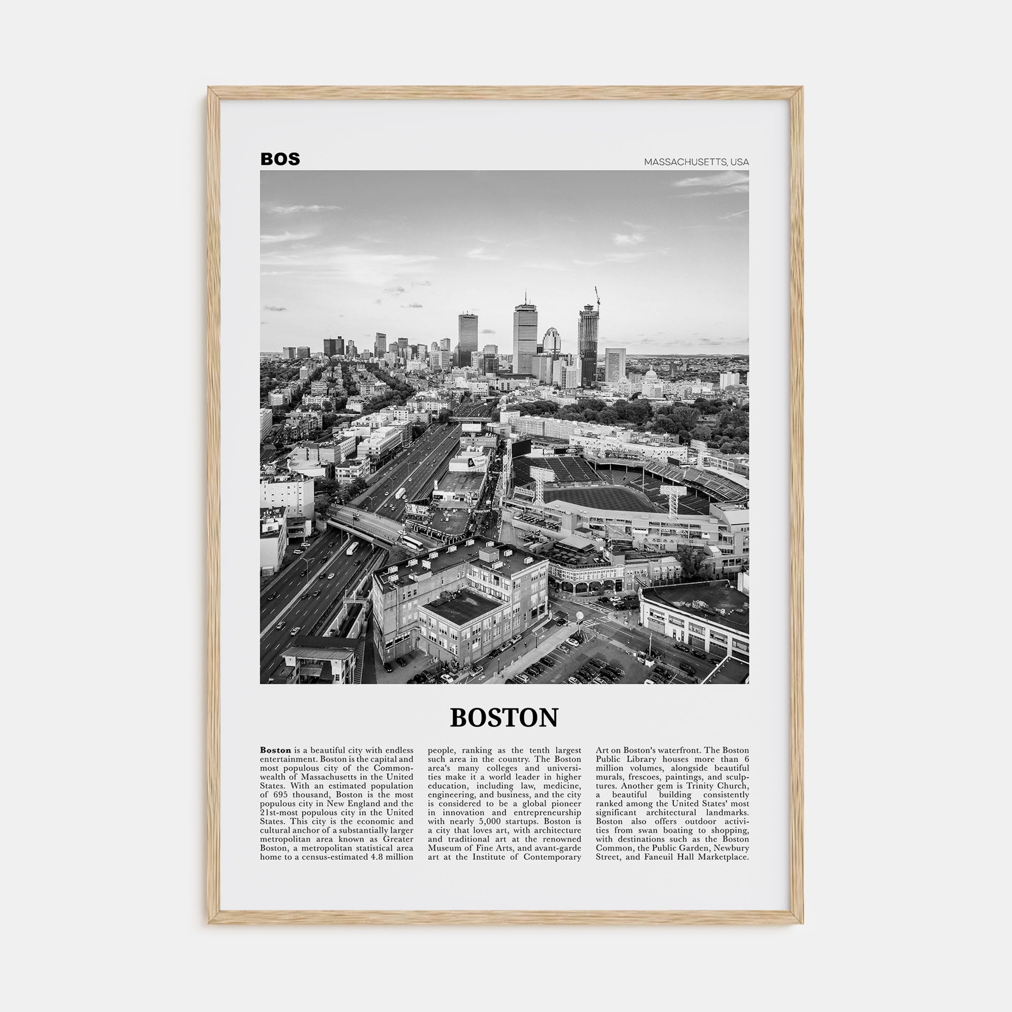 Boston Travel B&W No 3 Poster