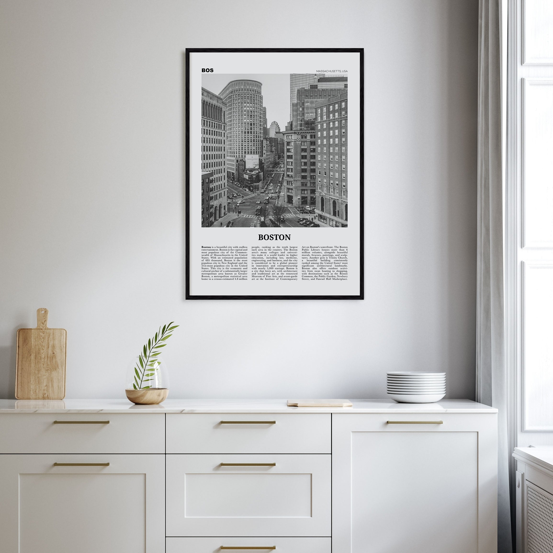 Boston Travel B&W No 4 Poster