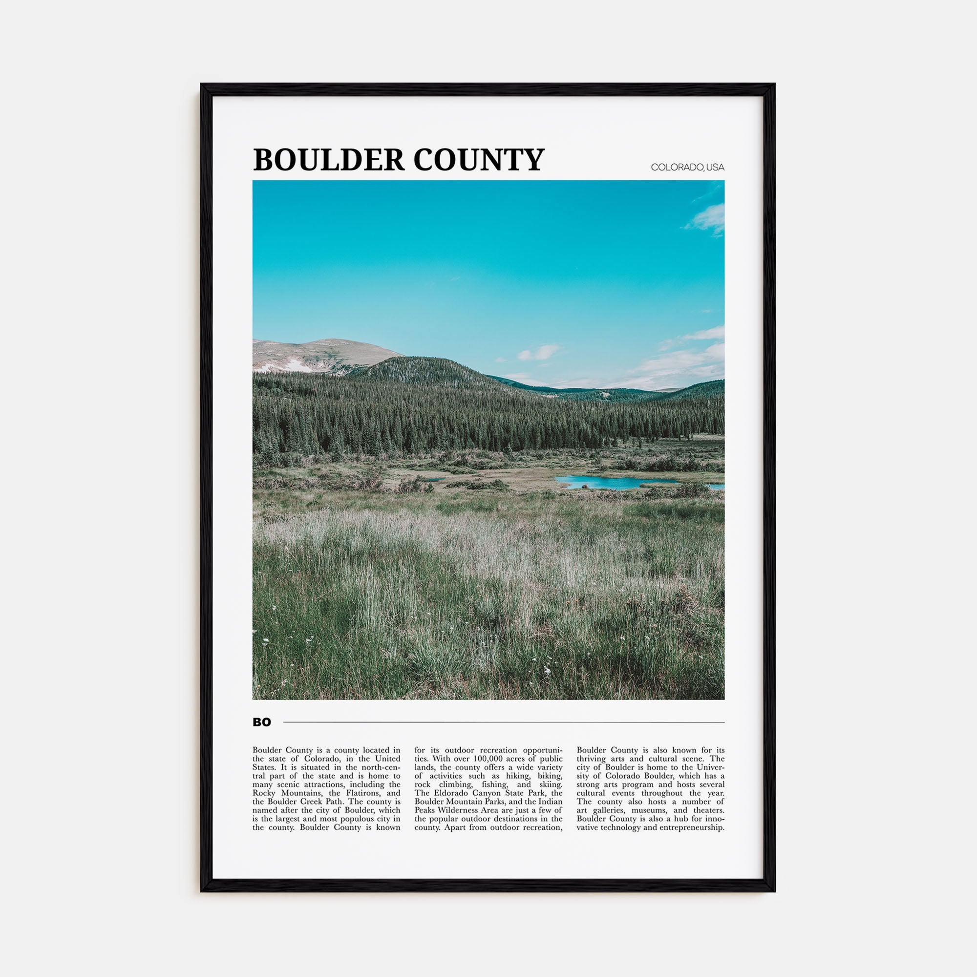 Boulder County Travel Color Poster