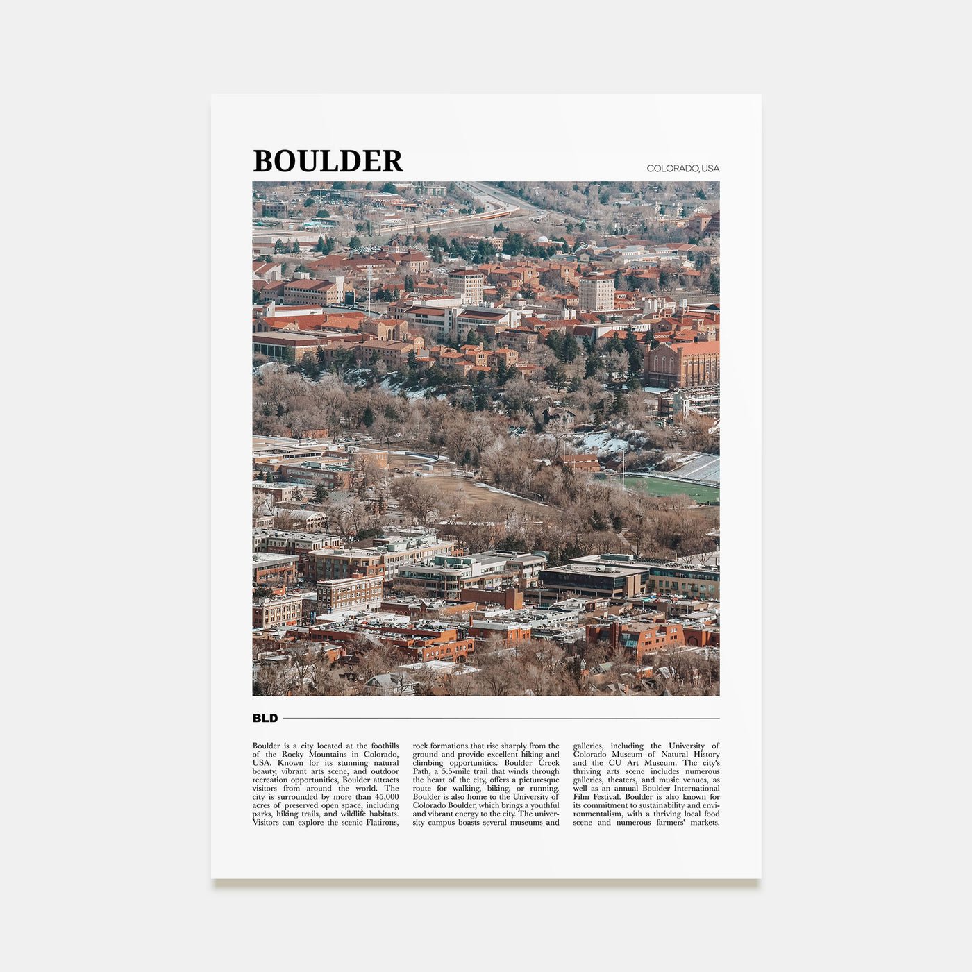 Boulder Travel Color No 2 Poster