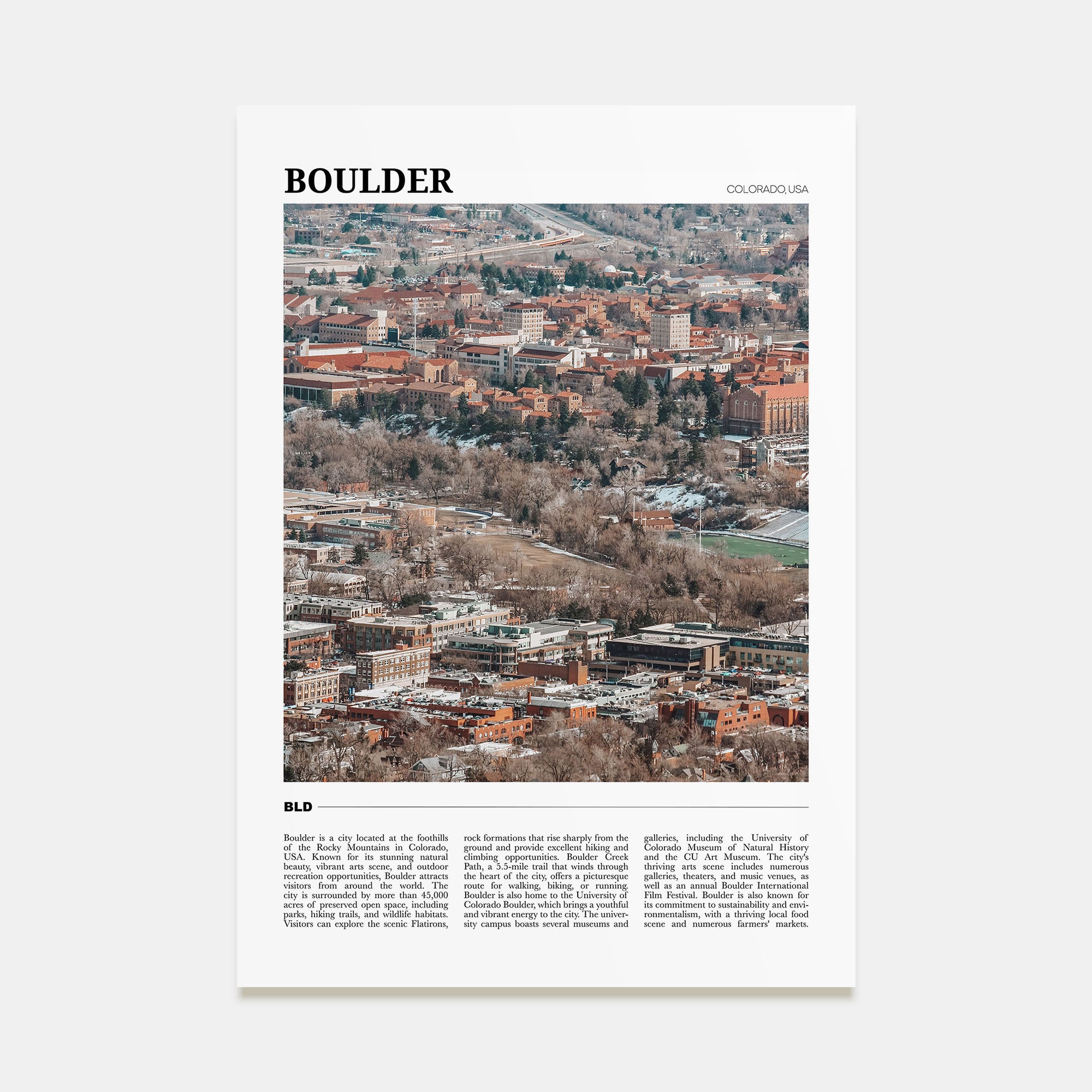Boulder Travel Color No 2 Poster
