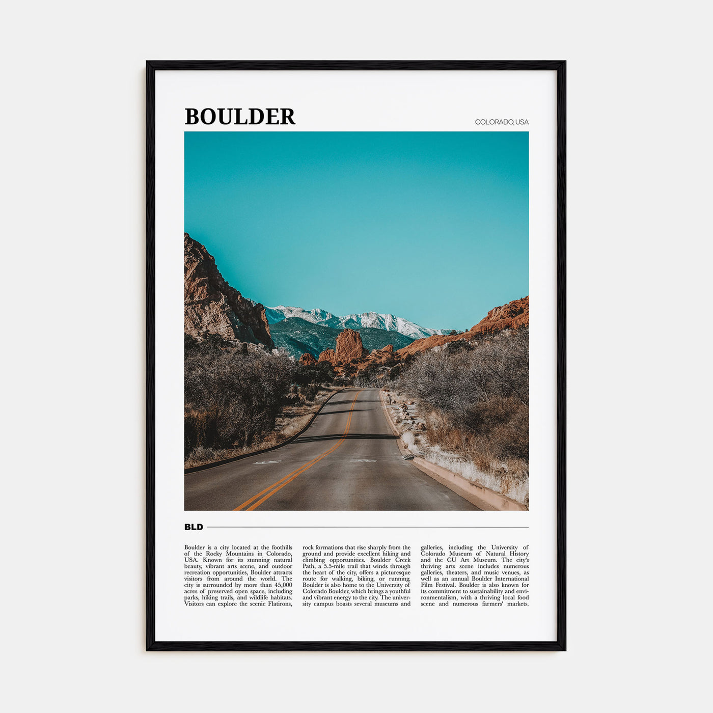 Boulder Travel Color No 3 Poster