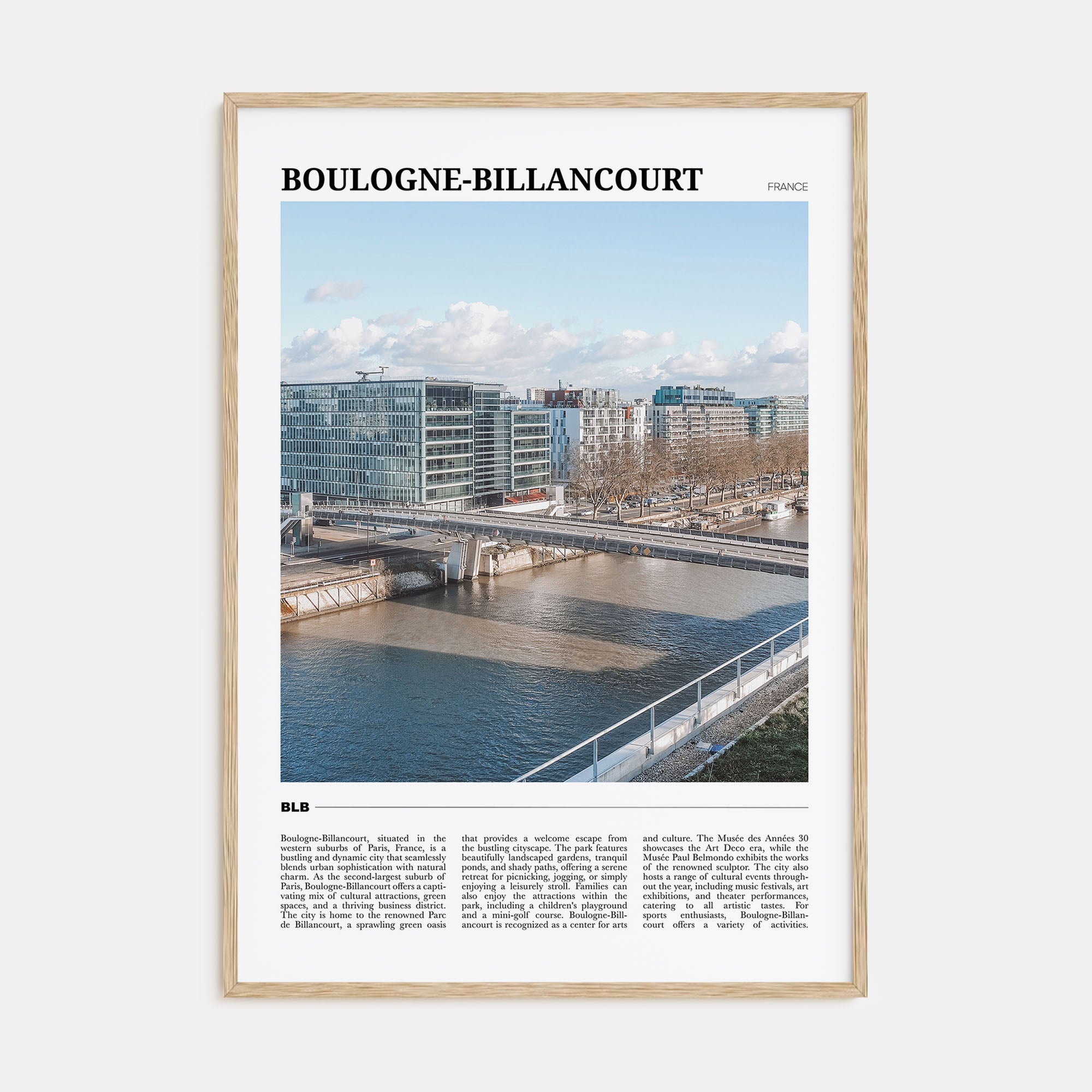 Boulogne-Billancourt Travel Color Poster