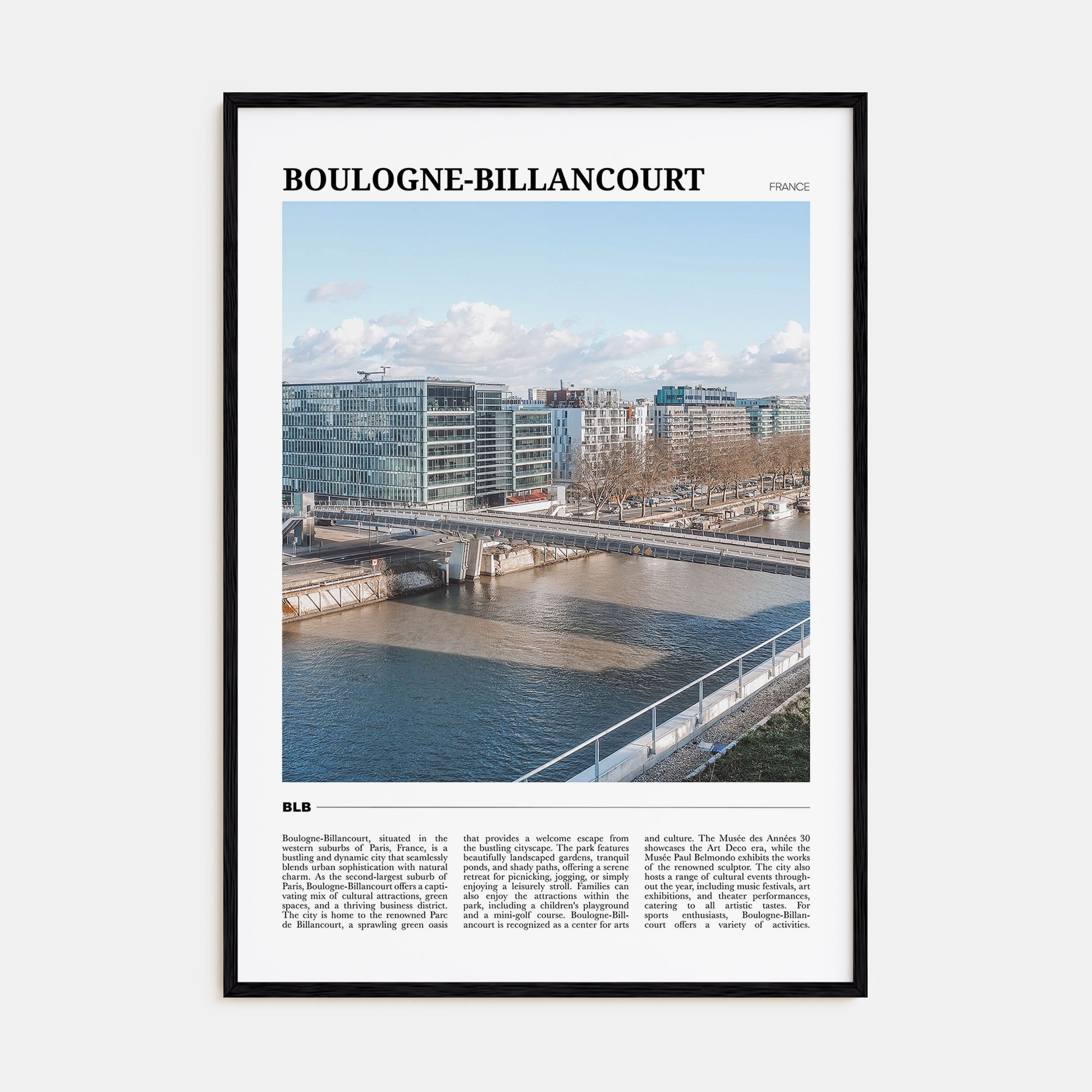 Boulogne-Billancourt Travel Color Poster