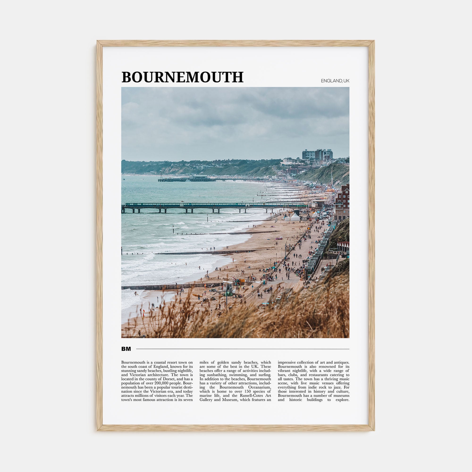 Bournemouth Travel Color Poster