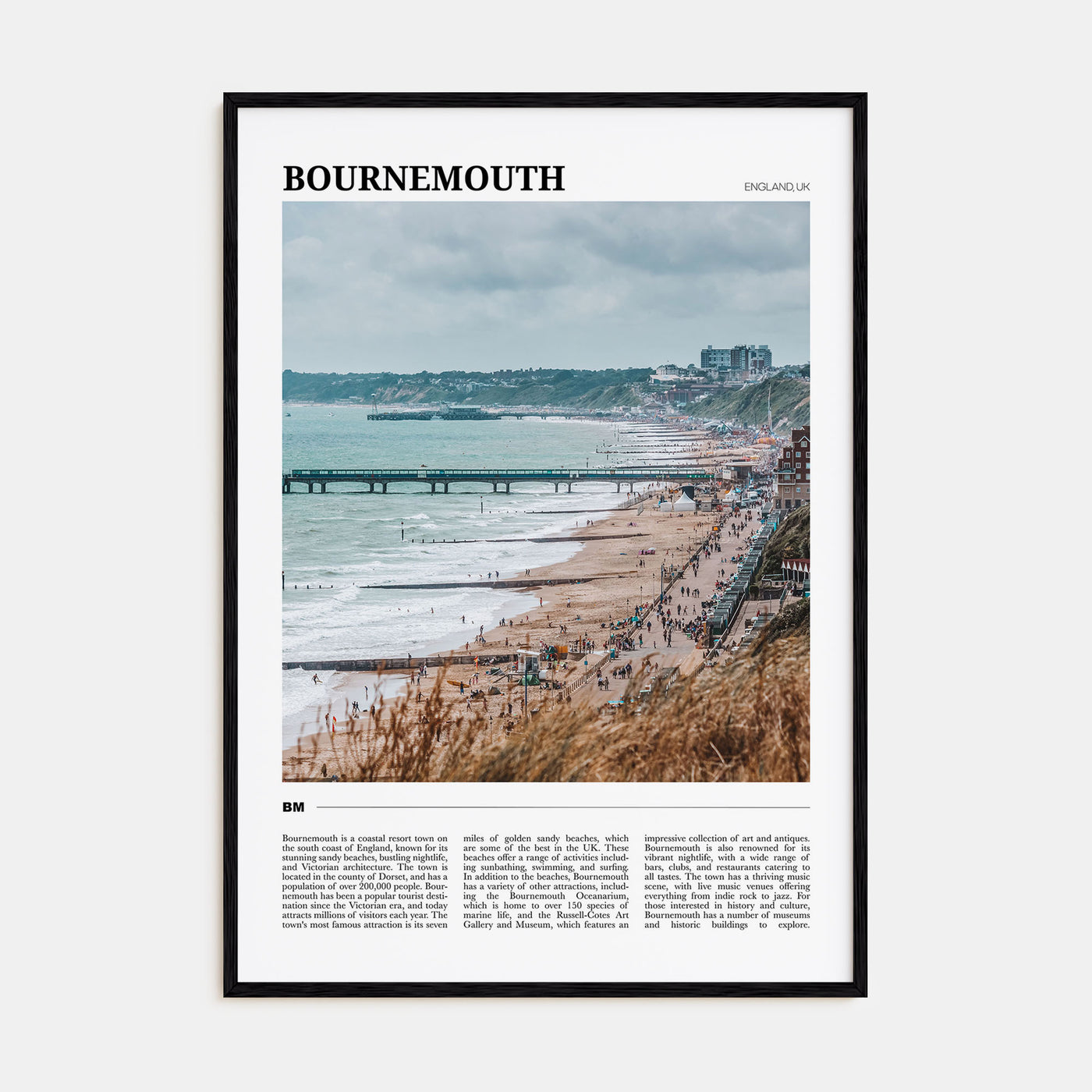 Bournemouth Travel Color Poster