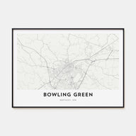 Bowling Green, Kentucky Map Landscape Poster