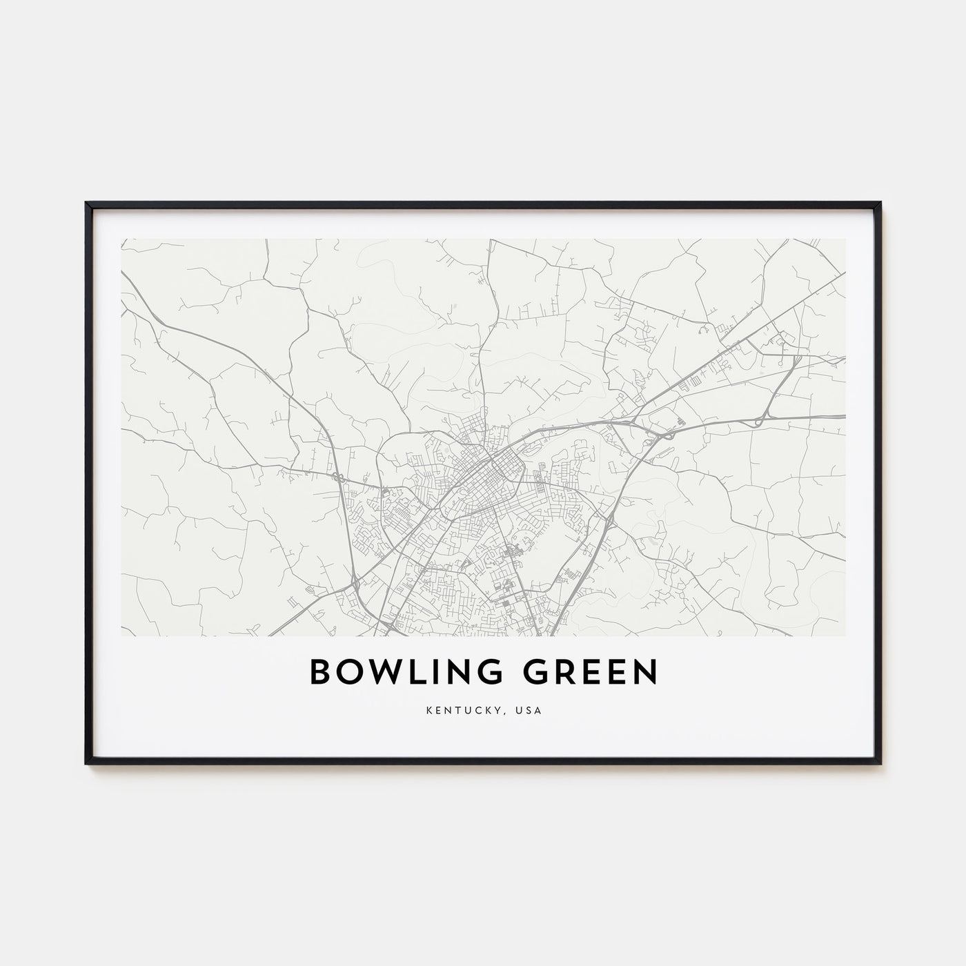 Bowling Green, Kentucky Map Landscape Poster