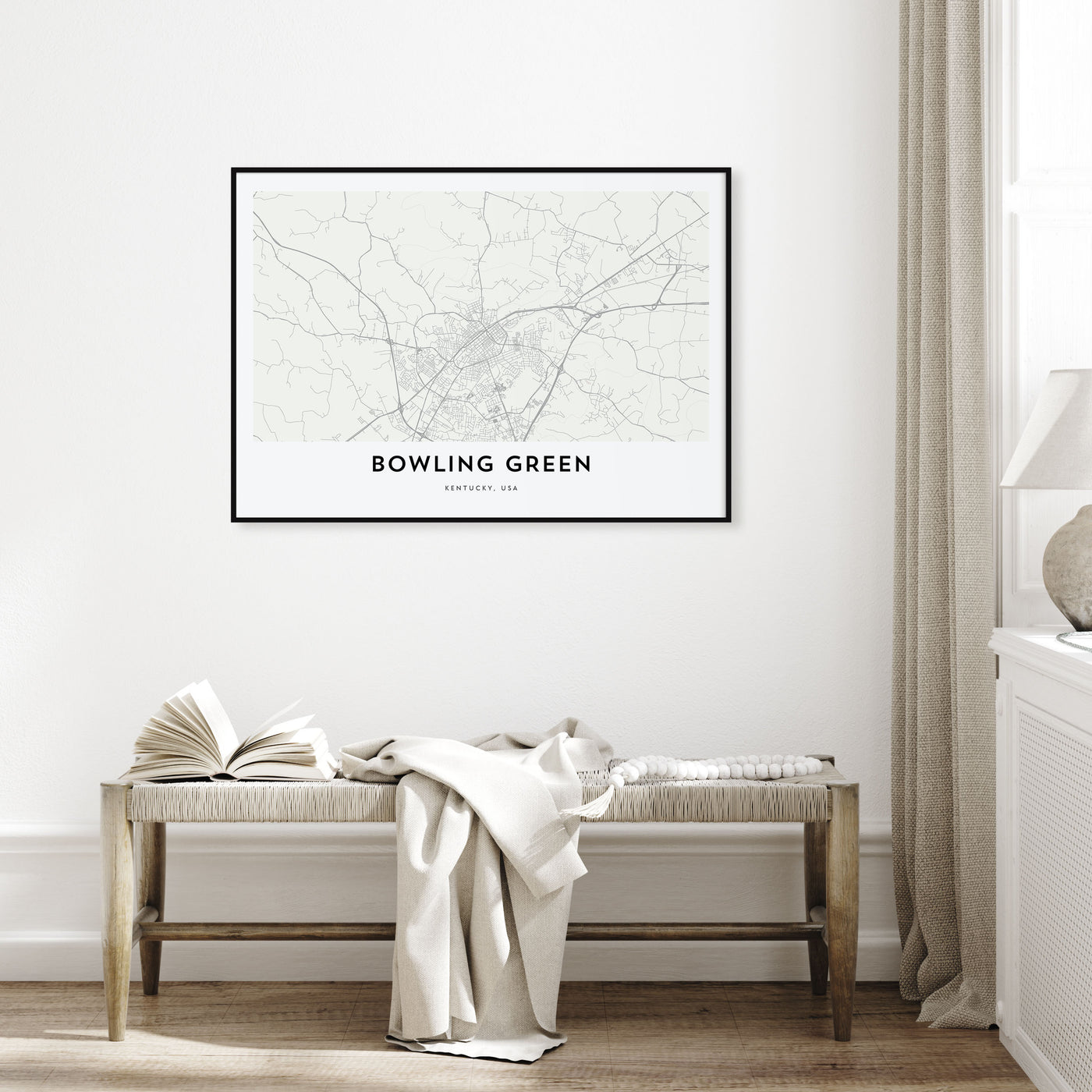 Bowling Green, Kentucky Map Landscape Poster