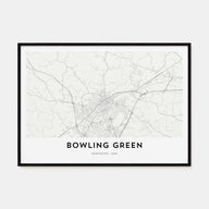Bowling Green, Kentucky Map Landscape Poster