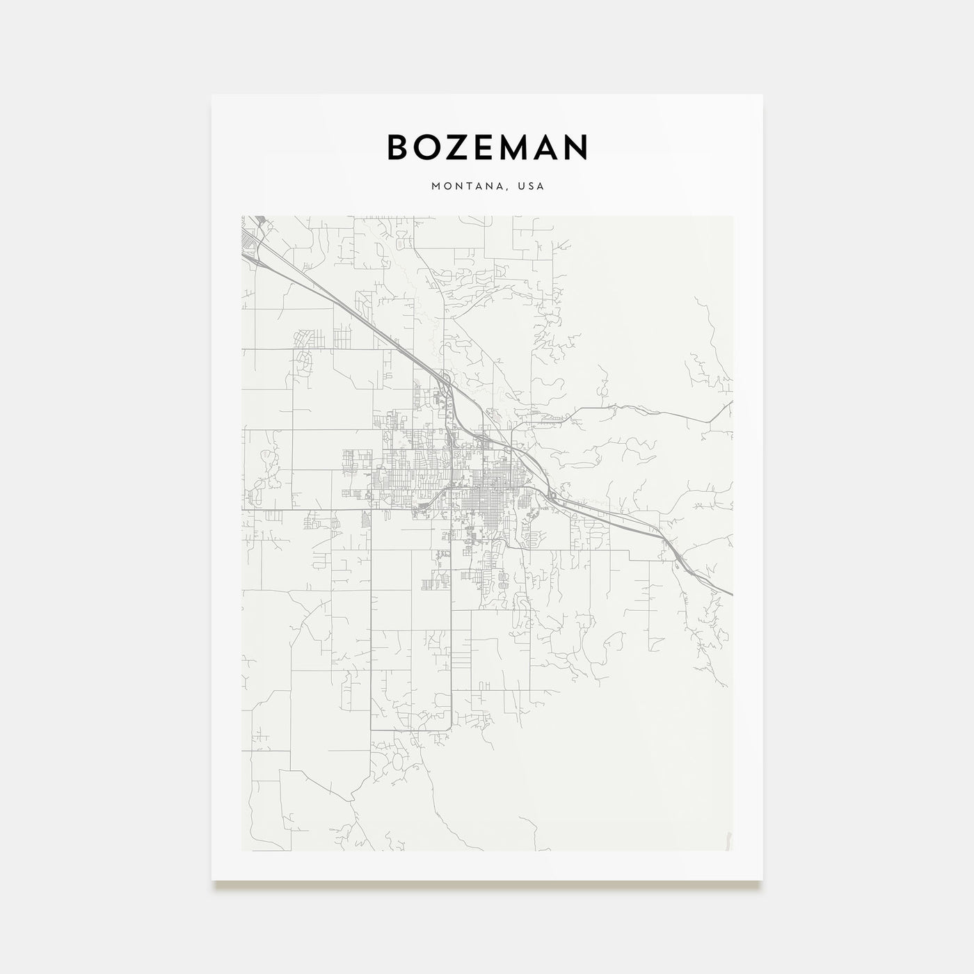 Bozeman Map Portrait Poster