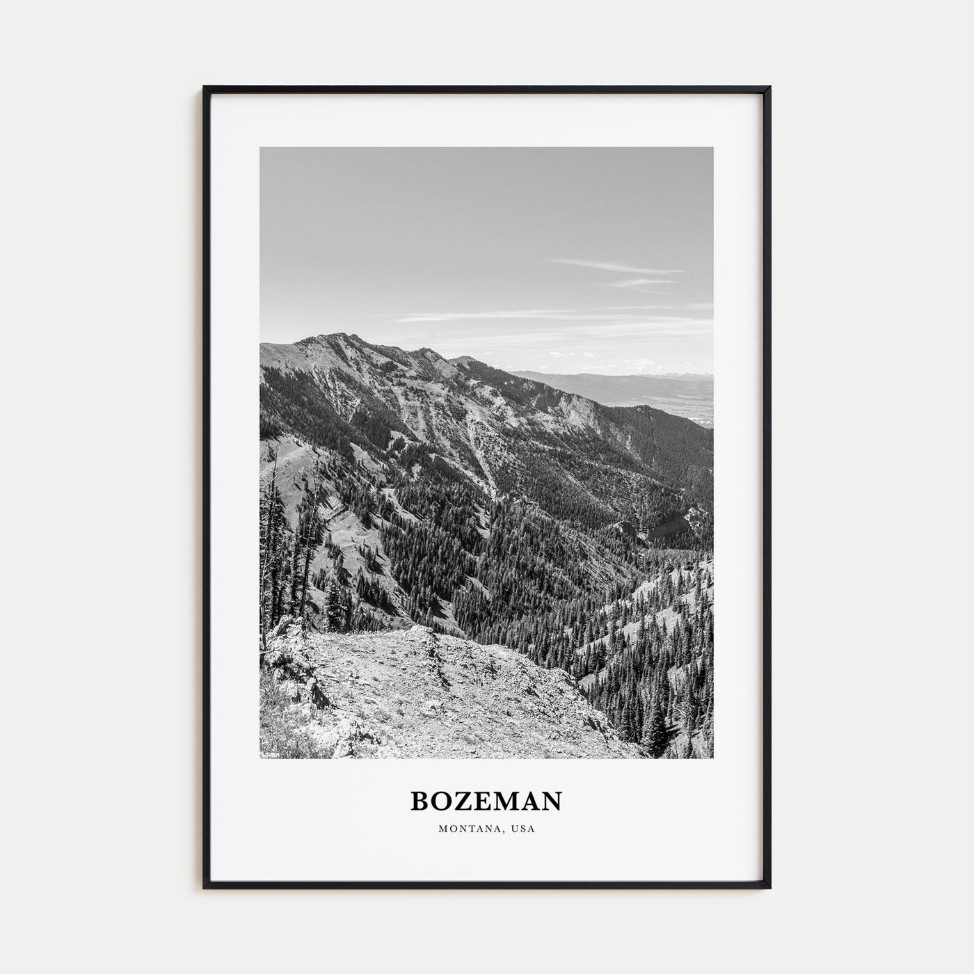 Bozeman Portrait B&W Poster