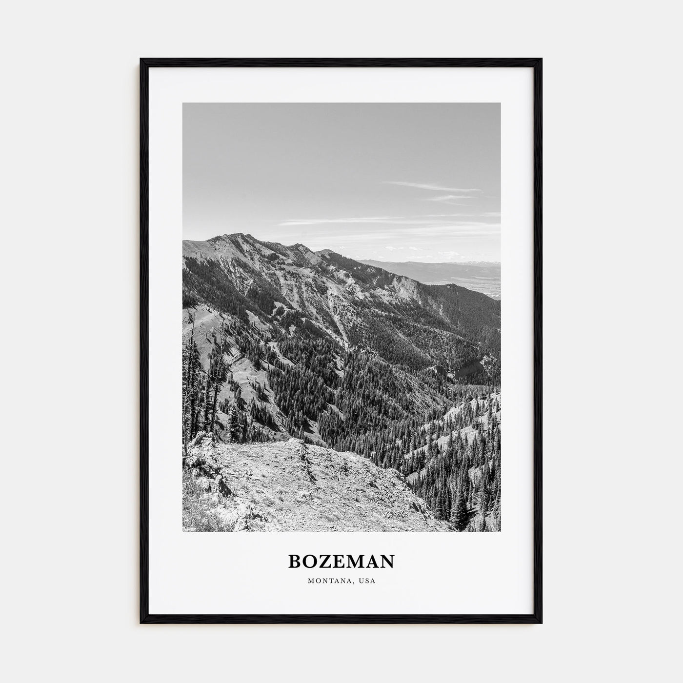 Bozeman Portrait B&W Poster