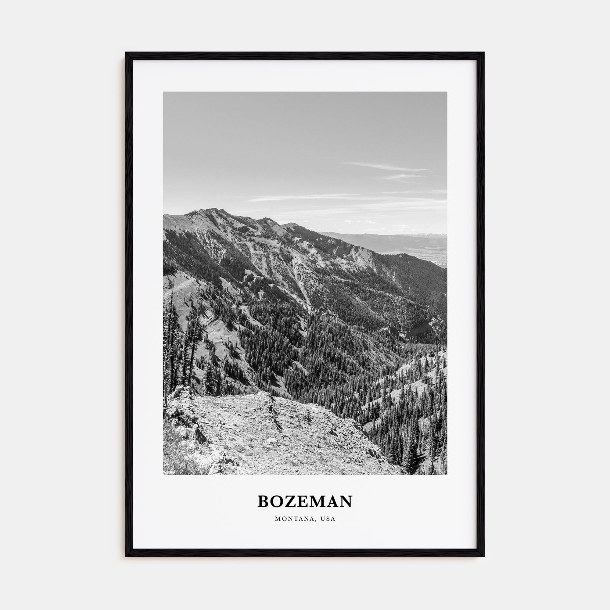 Bozeman Portrait B&W Poster