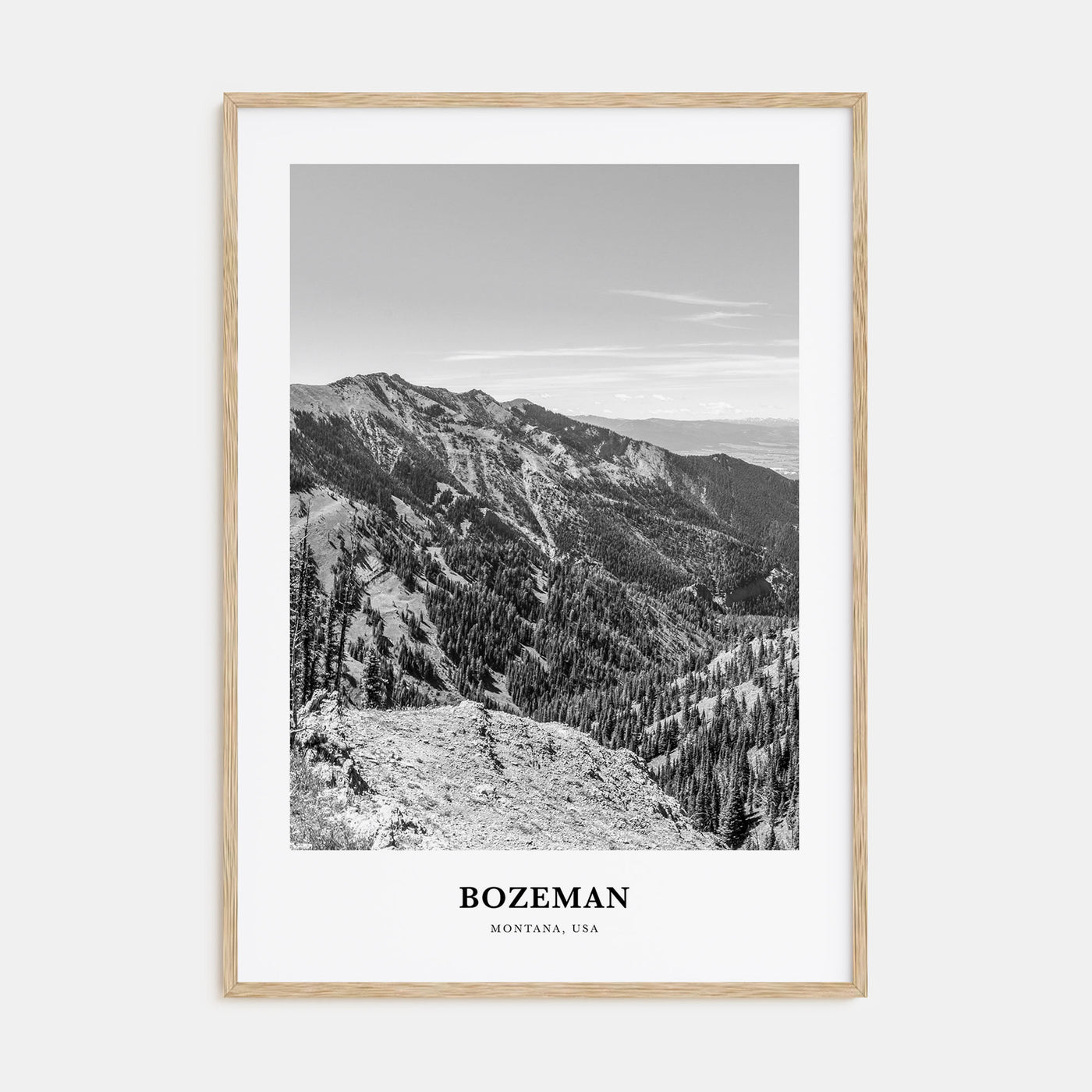 Bozeman Portrait B&W Poster