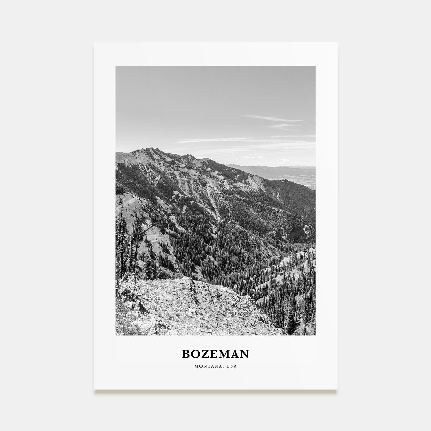 Bozeman Portrait B&W Poster